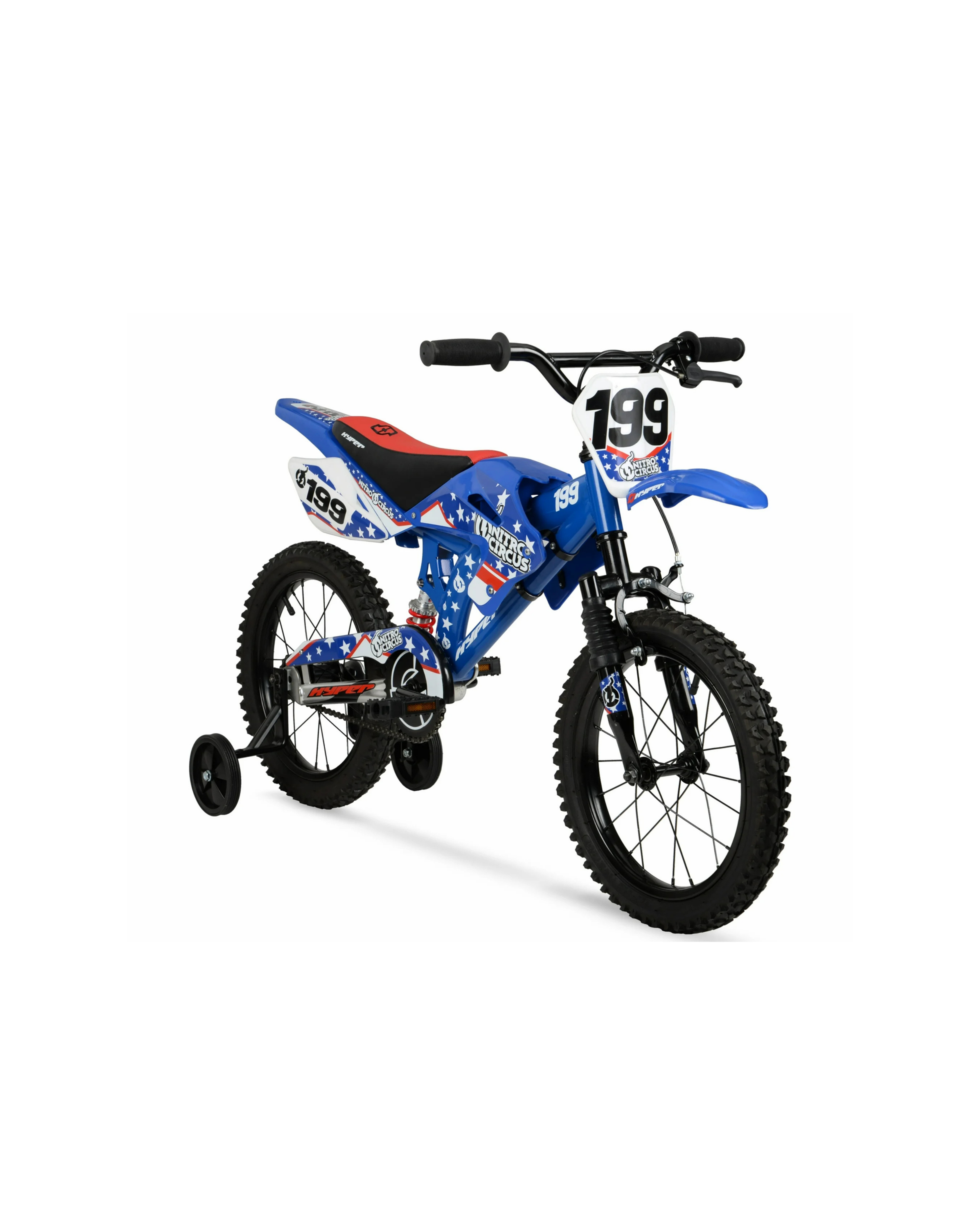16" Hyper Bicycles Nitro Circus Motobike, Blue, Unisex, Child, Kids Age 4-8