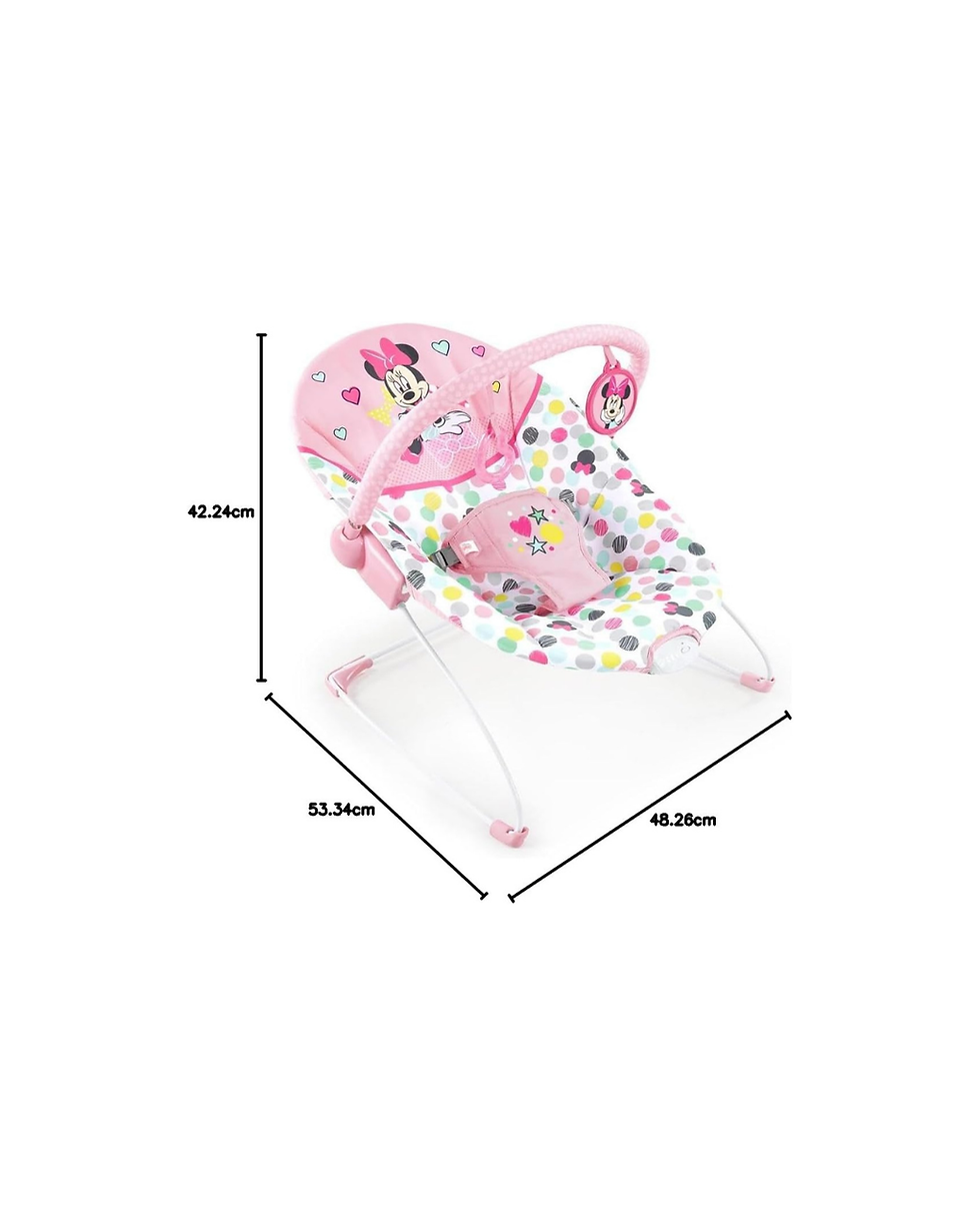 Miniatura: Bright Starts Disney Baby Minnie Mouse Vibrating Bouncer with Toy Bar