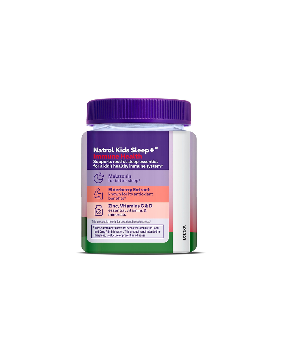 Miniatura: Natrol Kids Sleep+ Immune Health Gummies with Melatonin - 50 Gomitas con zinc