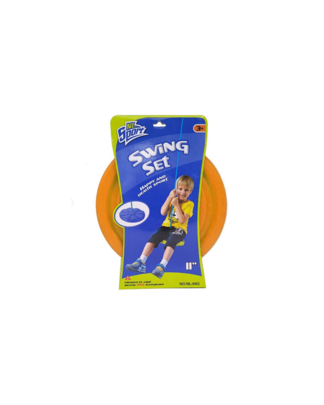 Asiento de columpio con cuerda naranja para mayores de 3 años