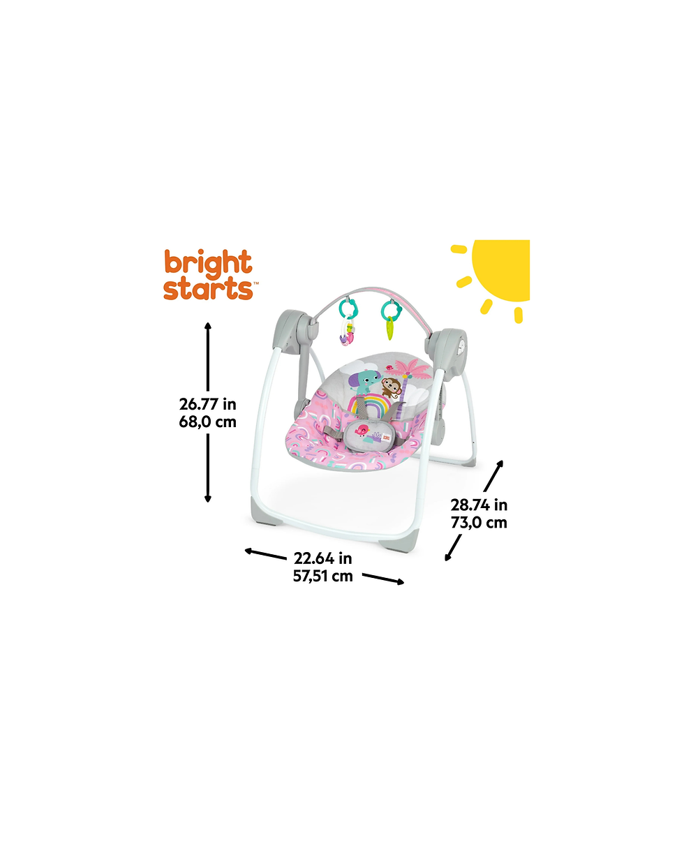 Miniatura: Bright Starts Columpio Compacto Portátil para Bebés con Juguetes