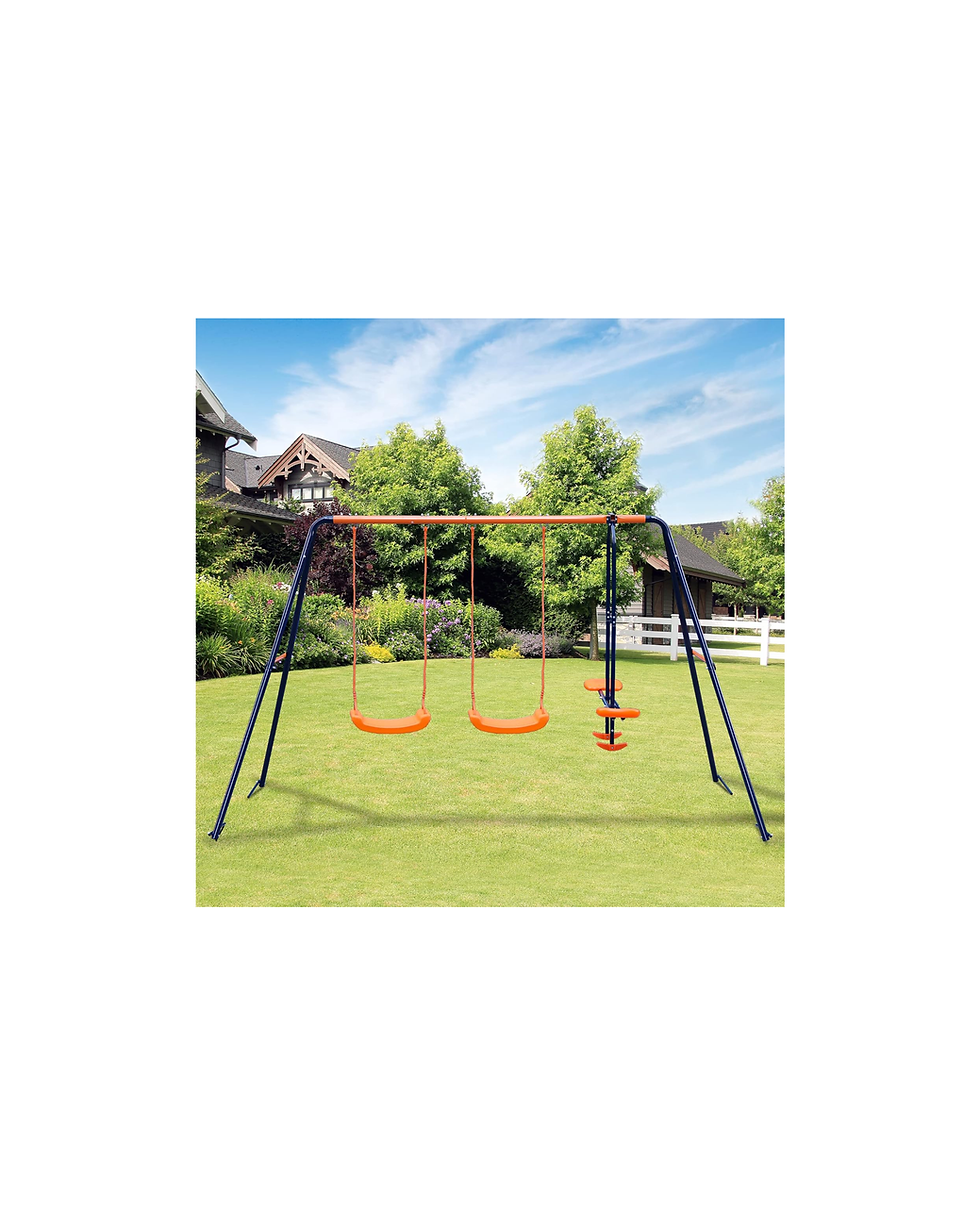 Miniatura: Outdoor Swing Sets for Backyard, 440lbs Load Capacity Swing Stand with 2 Seats