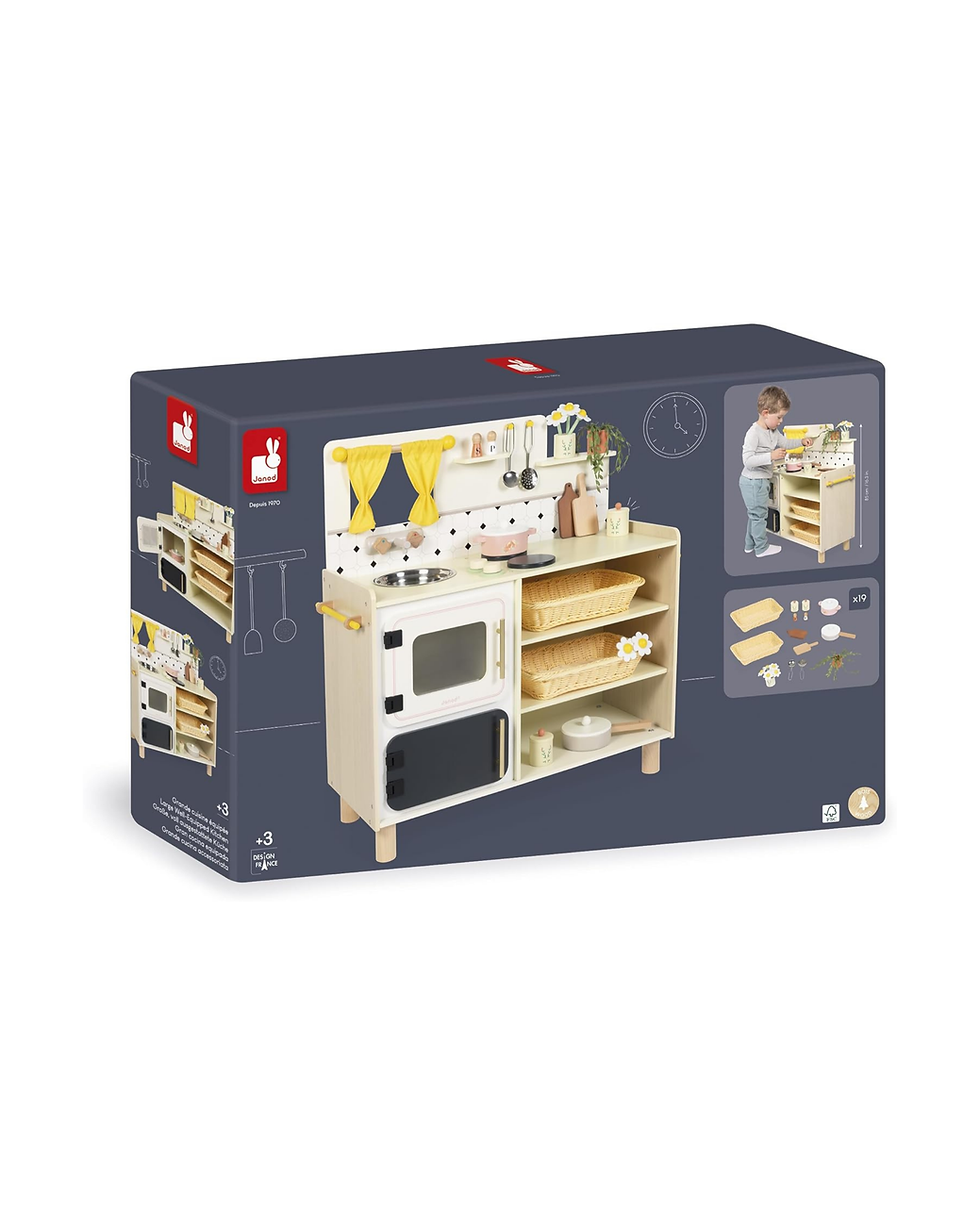 Miniatura: Janod - Large Wooden Children's Kitchen - Equipped with 2 Ovens