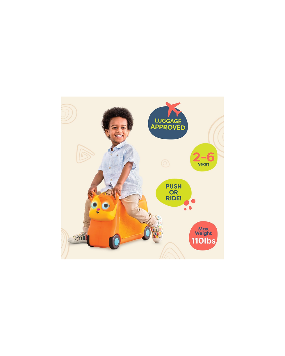 Miniatura: B. toys – On The Go – Lolo Ride-On Suitcase for Kids – Rolling Luggage