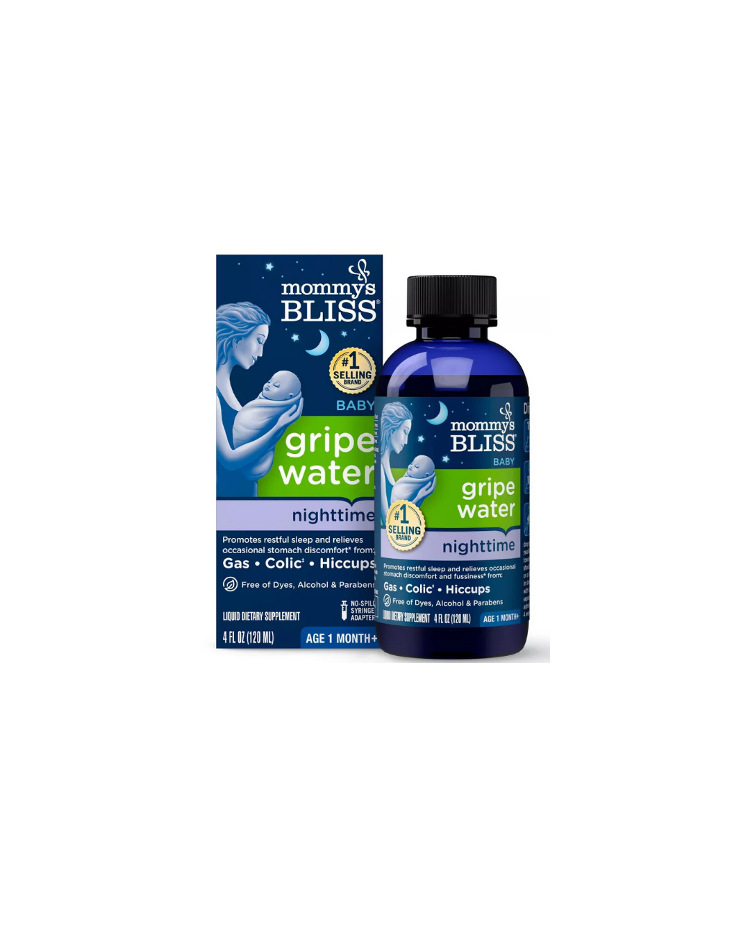 Mommy's Bliss Gripe Night Time - Agua Para Cólicos, Gases o Malestar Estomacal