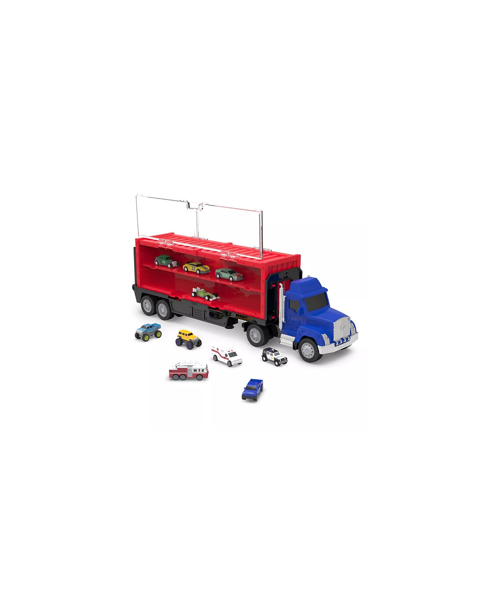 Miniatura: DRIVEN by Battat Pocket Car Carrier Truck with 10 Cars: Metal & Plastic Toy