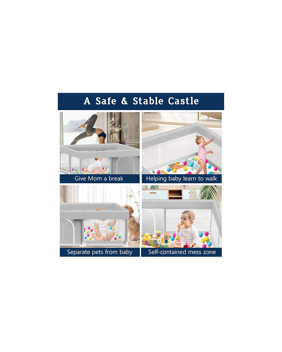 Miniatura: Baby Playpen with Mat, 50x50 Inch Playpen with Mat Waterproof for Babies