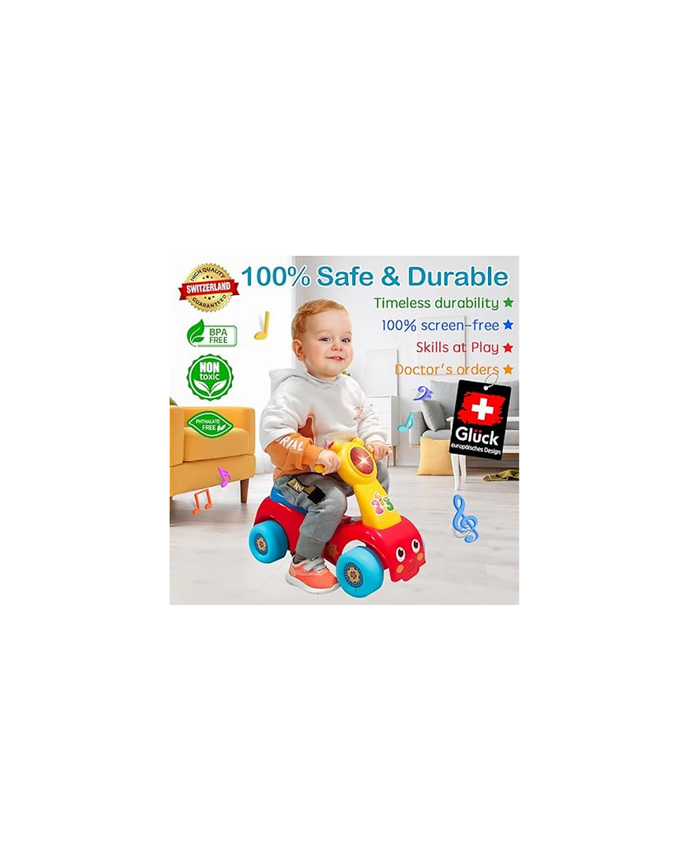 Miniatura: GLÜCK 2-in-1 Ride and Walker Toy Sit to Stand - Correpasillos para niños