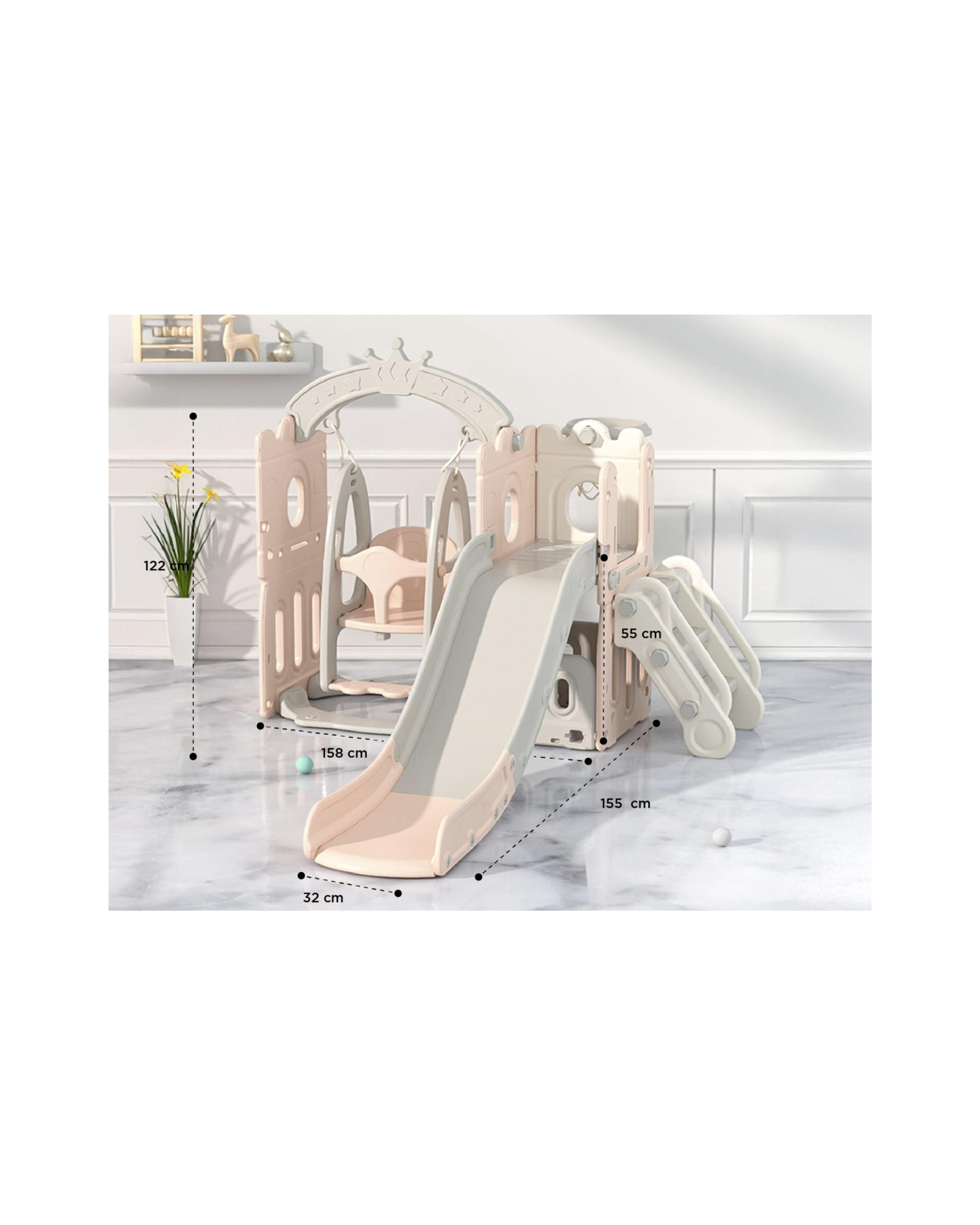 Playground con Tobogán, Columpio