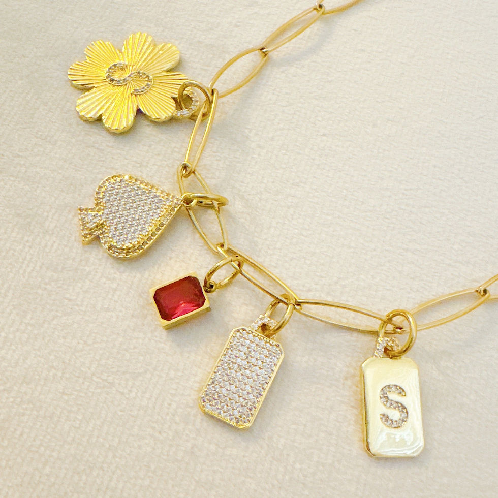 Thumbnail: Initial Edge Square Seamless Clip Charm