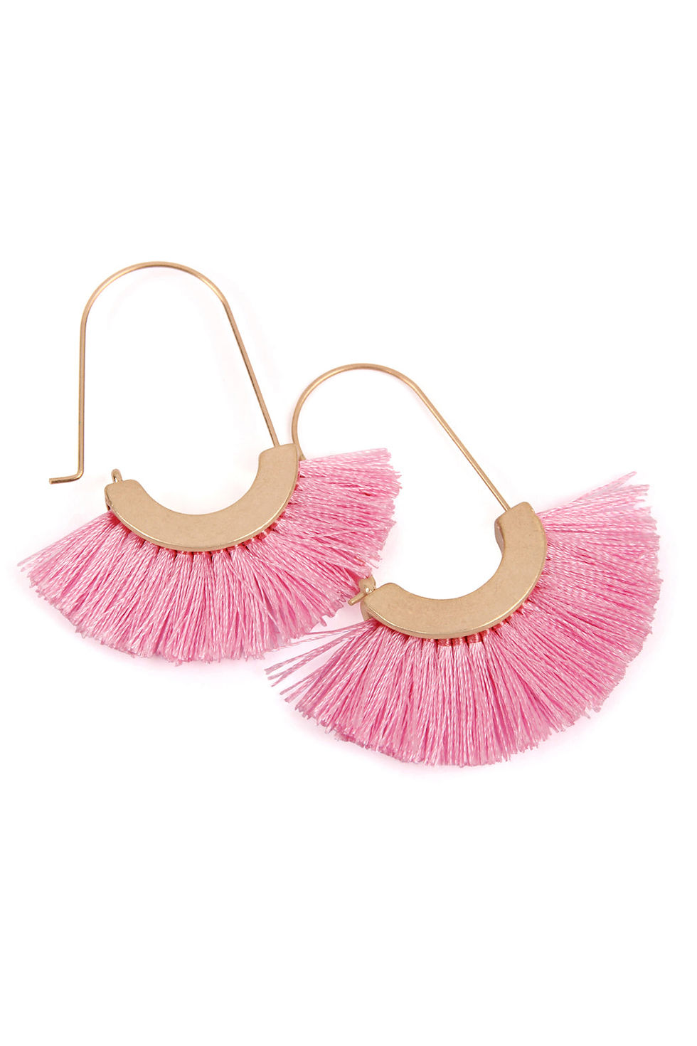 Thumbnail: Mye1038 - Fan Shape Drop Hoop Earrings