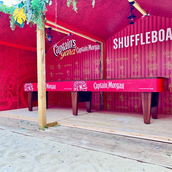 Captain Morgan shipping container facade and digital print graphics