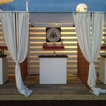 Diageo Zacapa whisky barrel wall bespoke bar build Azamara Journey
