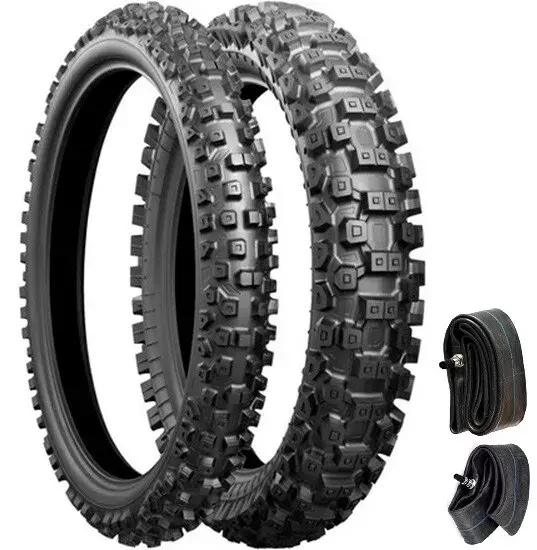 BRIDGESTONE X30 BATTLECROSS 80/100-21 & 100/90-19 Off-Road Tire Set + Tubes