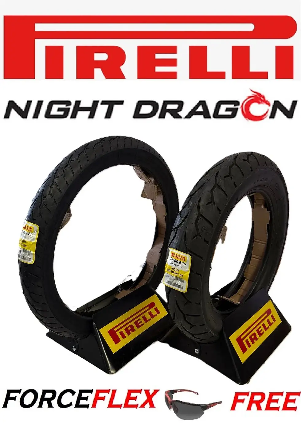 PIRELLI NIGHT DRAGON 90/90-21 & 130/90-16 TIRE SET
