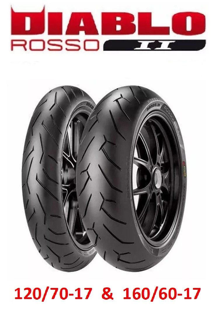 PIRELLI DIABLO ROSSO 2 TIRE 120/70ZR17 & 160/60ZR17