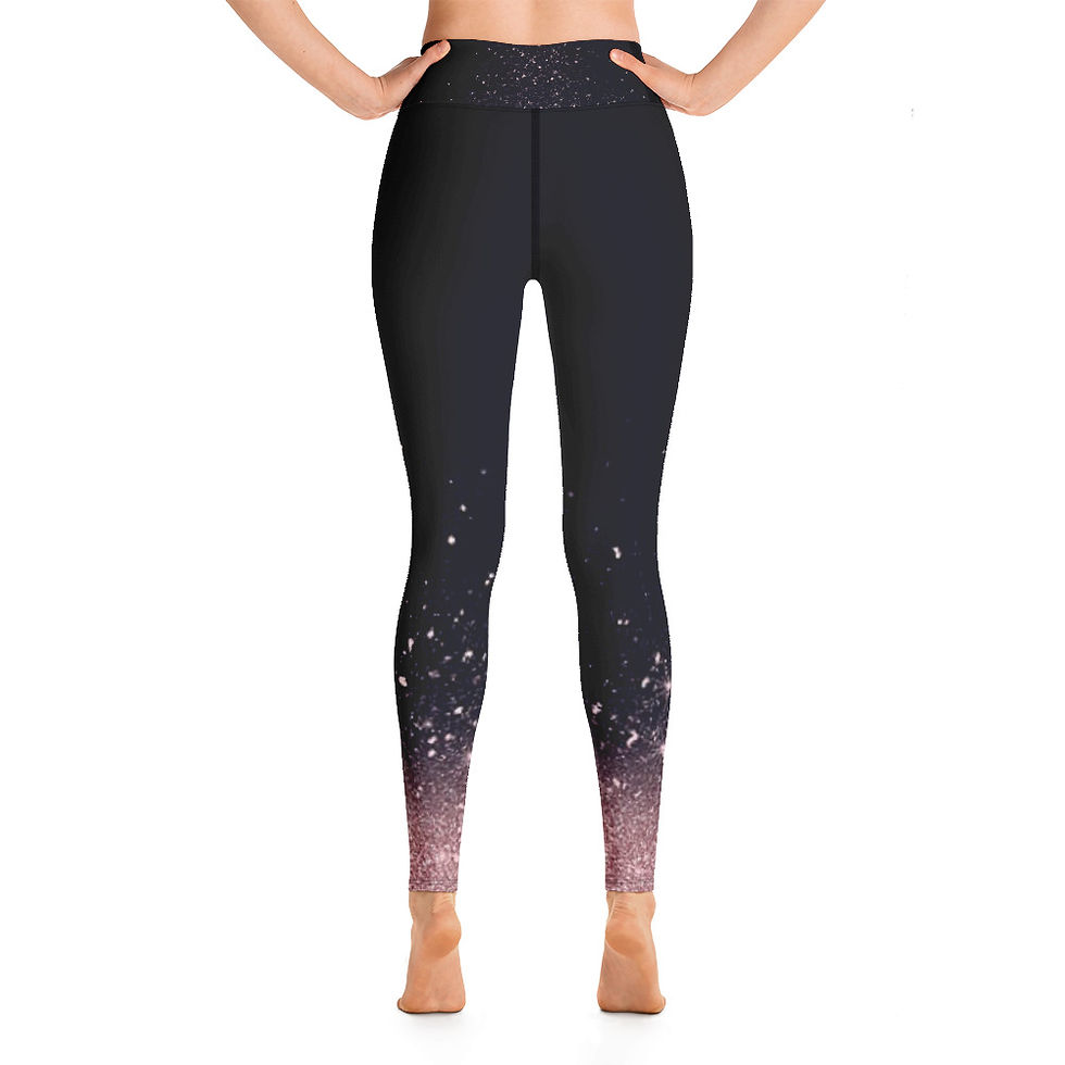 Thumbnail: Black & Rose Gold Adult Leggings