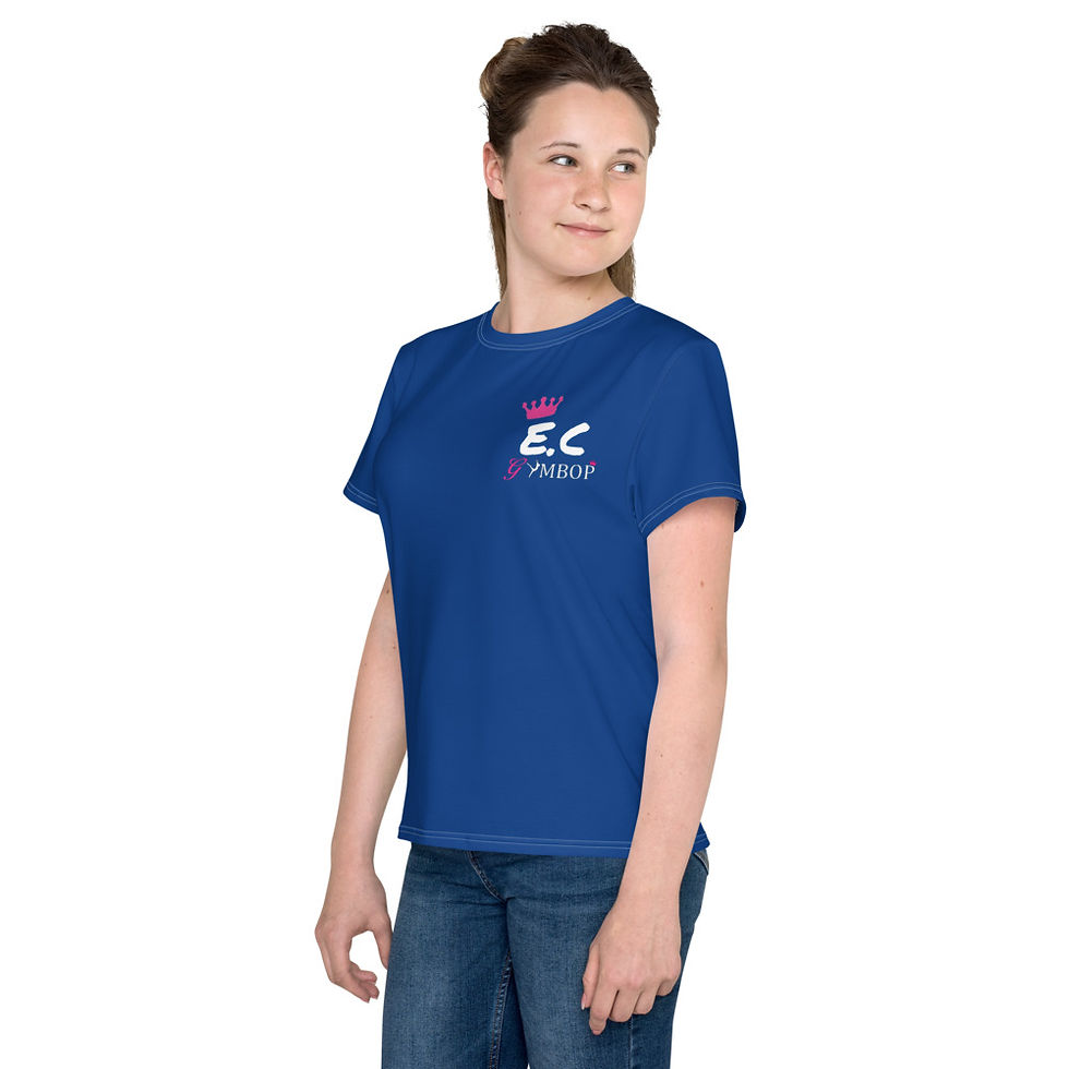 Thumbnail: Youth  Personalised Navy Gymnast T-Shirt  