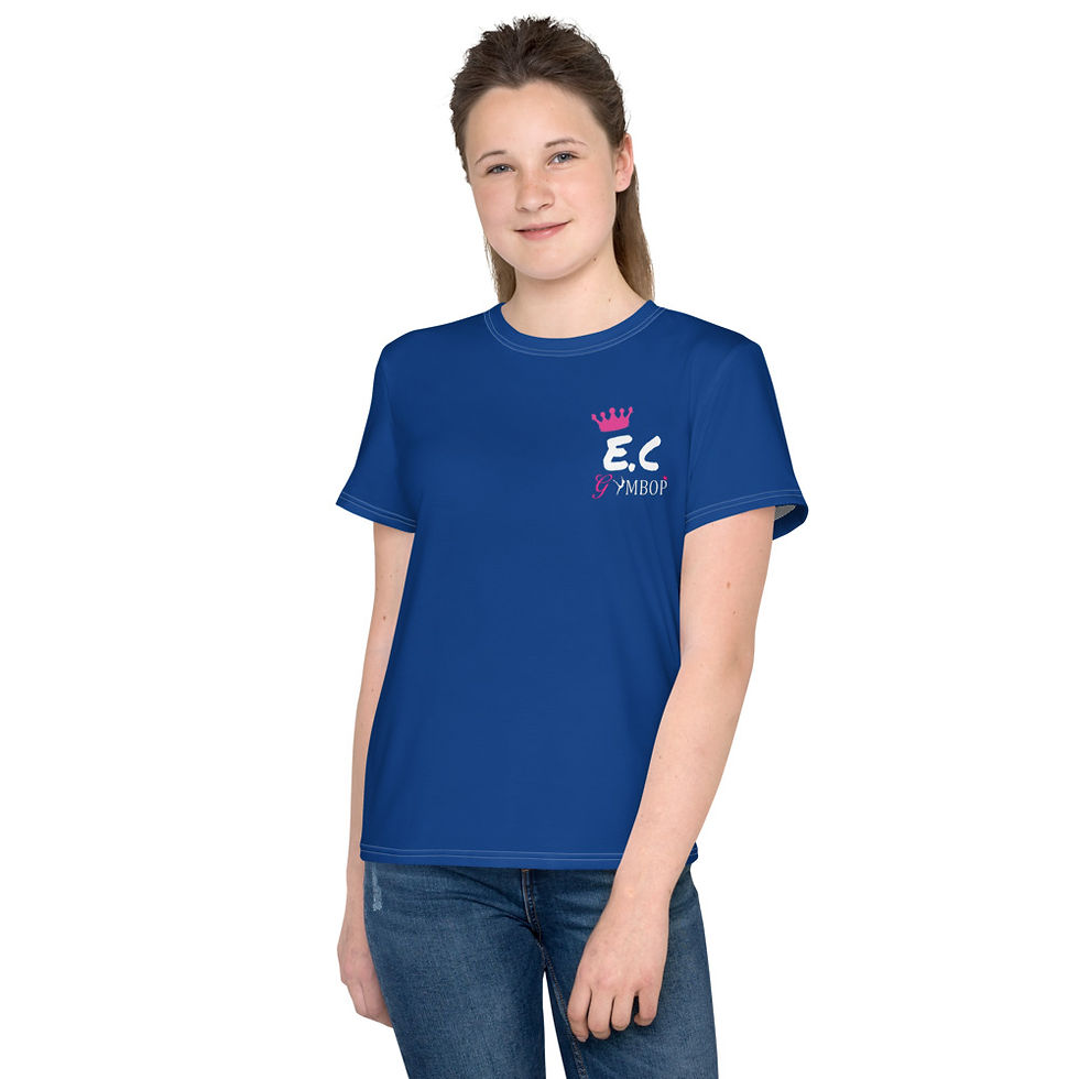 Youth Personalised Navy Gymnast T-Shirt