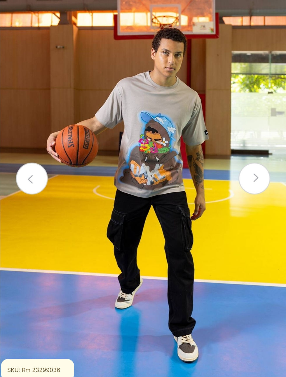 Thumbnail: Graphic Printed Drop-Shoulder Sleeves Casual T-shirt