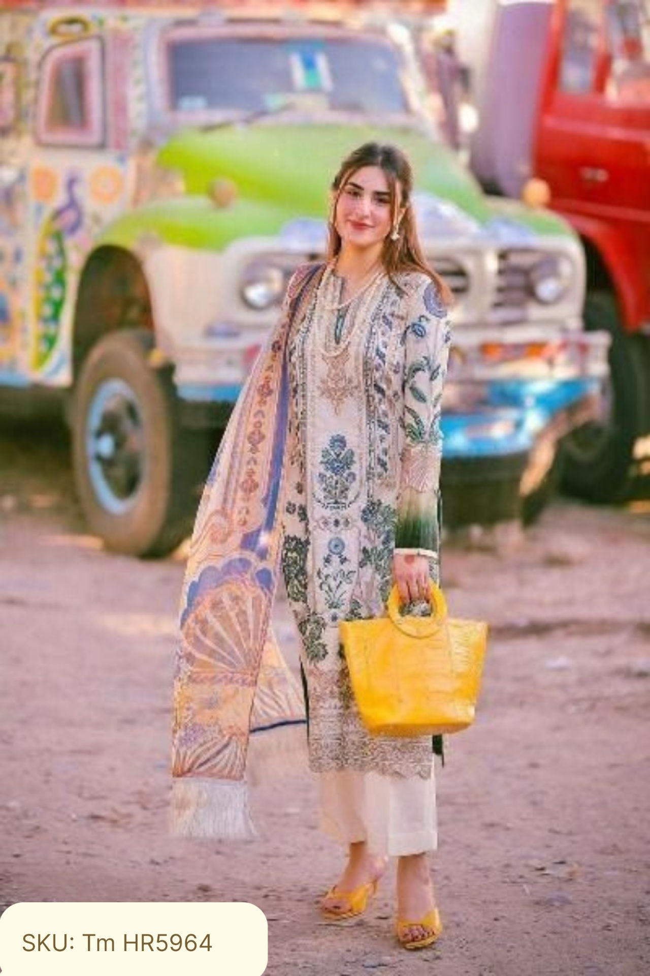 Women's Muslin Kurta, Pant, and Dupatta Ensemble
