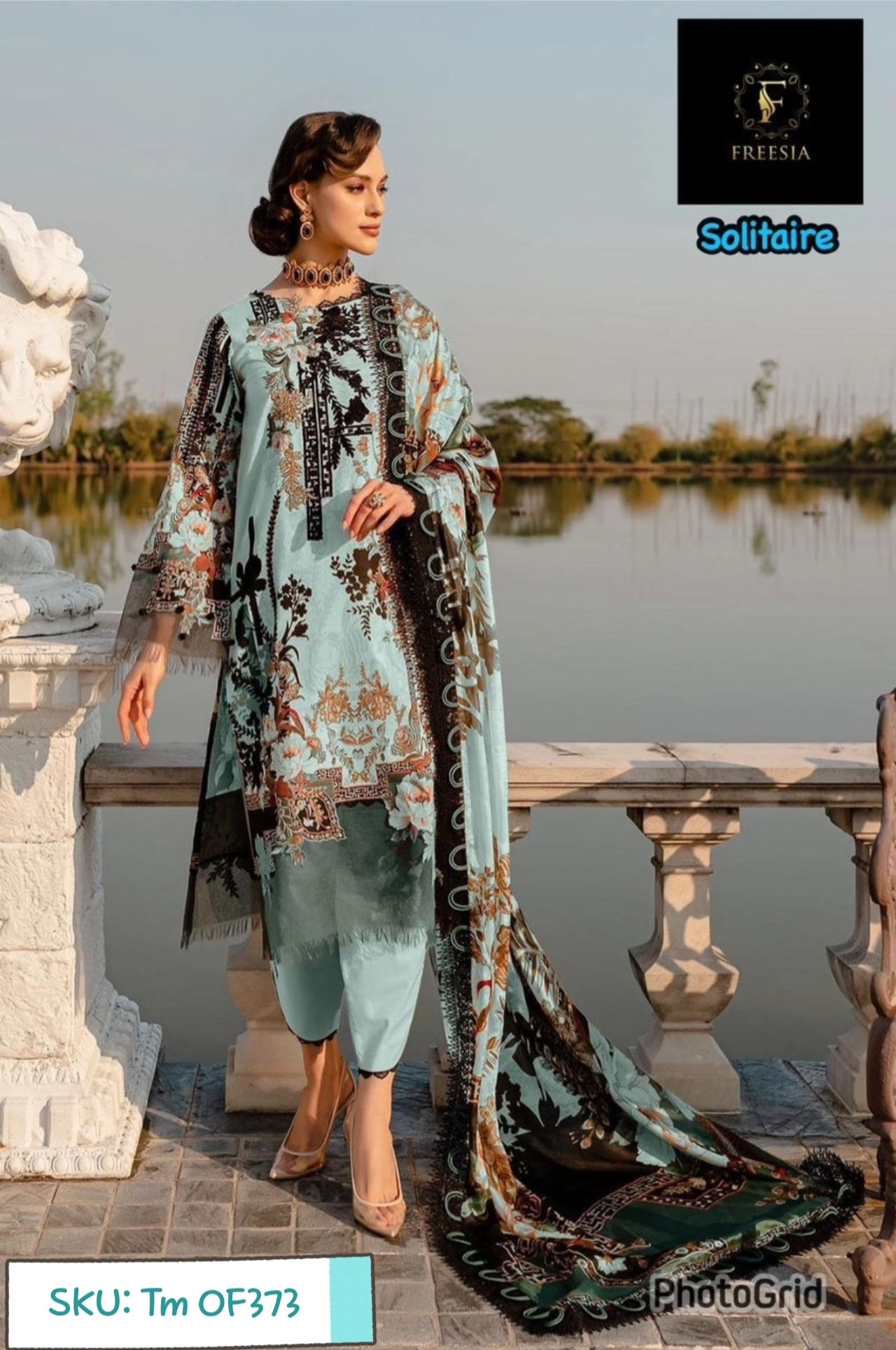 Blue Unstitched Suits & Dress Material