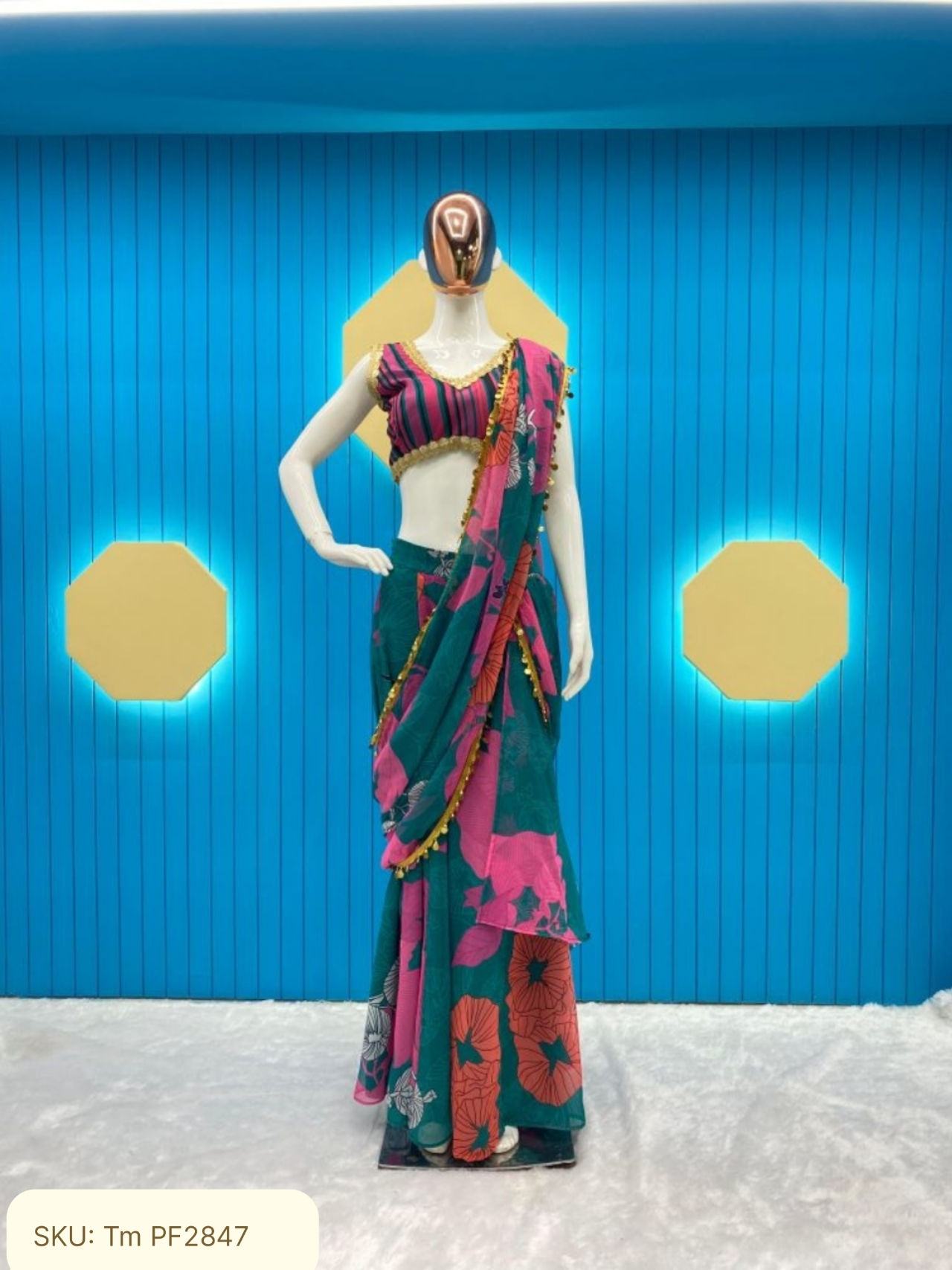 NEW FANCY PARTY WEAR GEORGETTE PRINTED FULLSTITCHED LEHENGA SAREE WITH BLOUSE