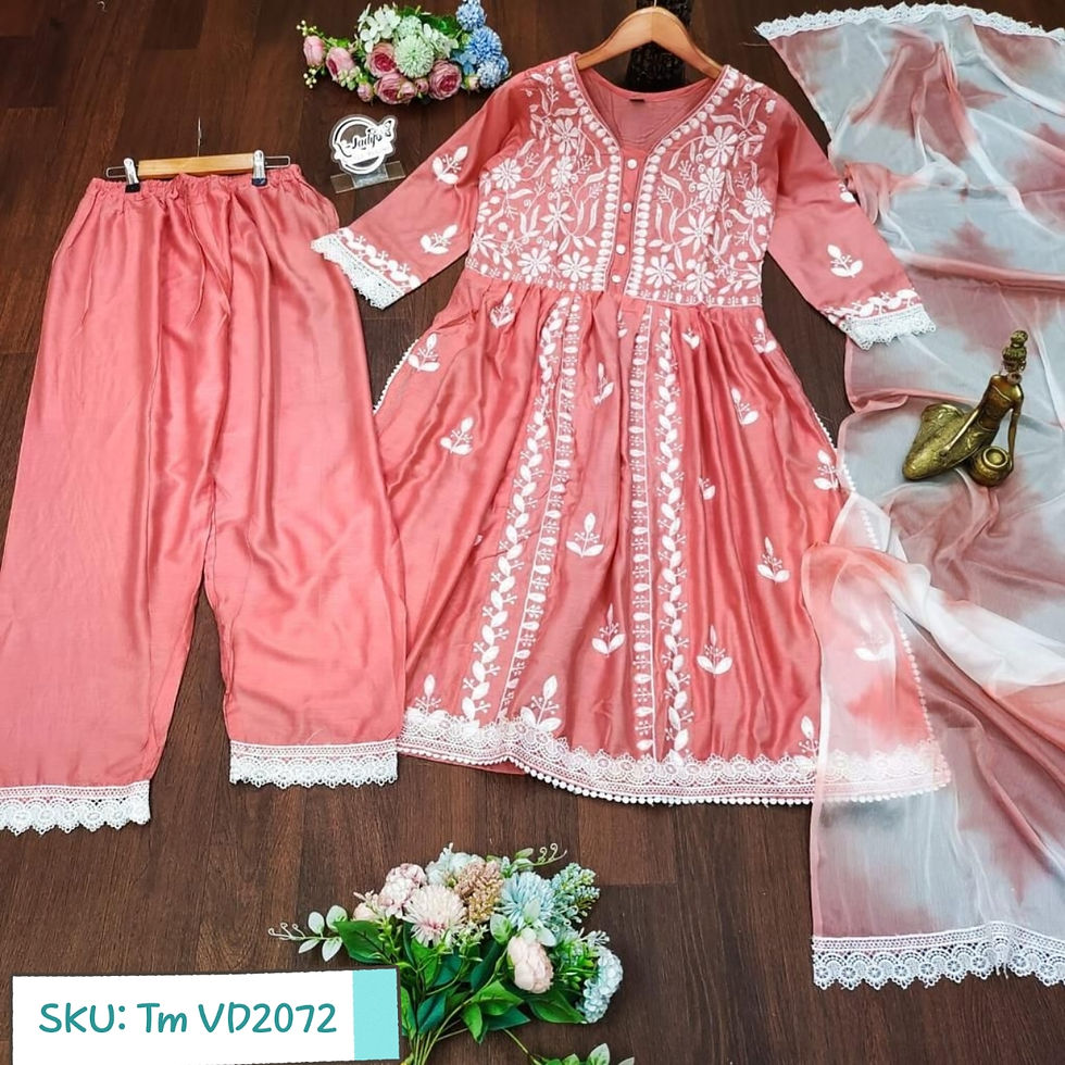 Thumbnail: Chikankari Kurta Palazzo Dupatta