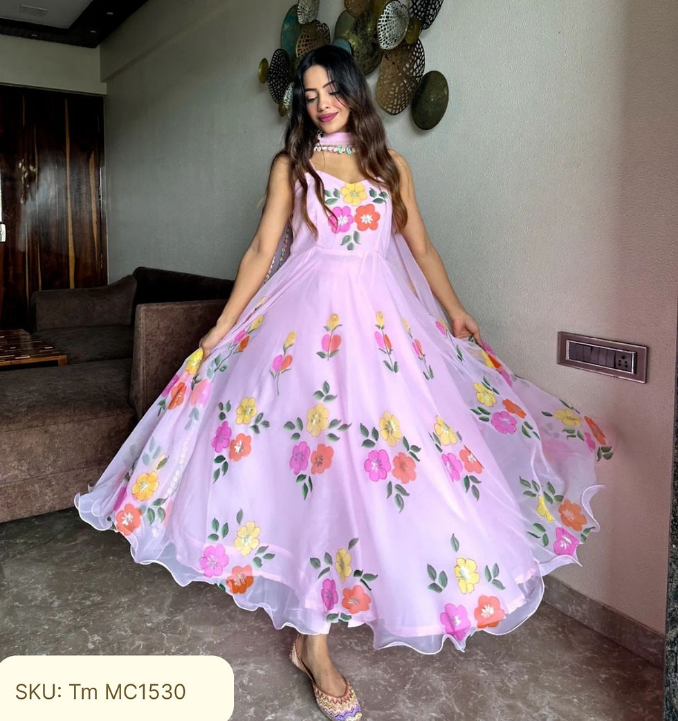 Thumbnail: Pink Flower Print Gown