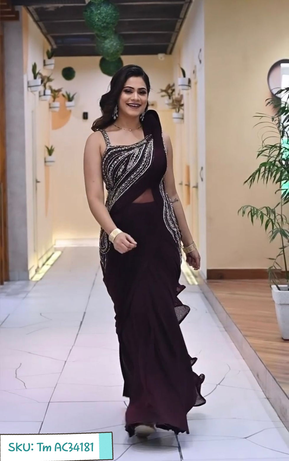 Thumbnail: SAREE LEHANGA CUM WESTERN GOWN