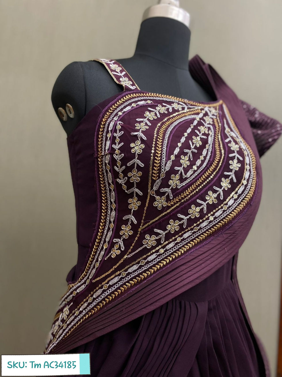 Thumbnail: SAREE LEHANGA CUM WESTERN GOWN