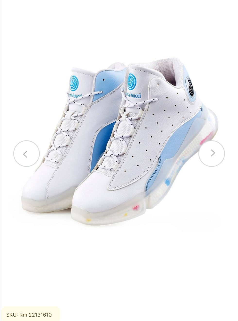 Thumbnail: Men Colourblocked Perforated Mid-Top Sneakers