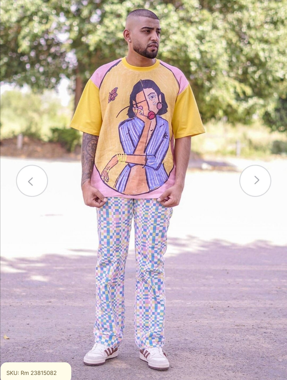 Thumbnail: Printed Round Neck Linen T-shirt