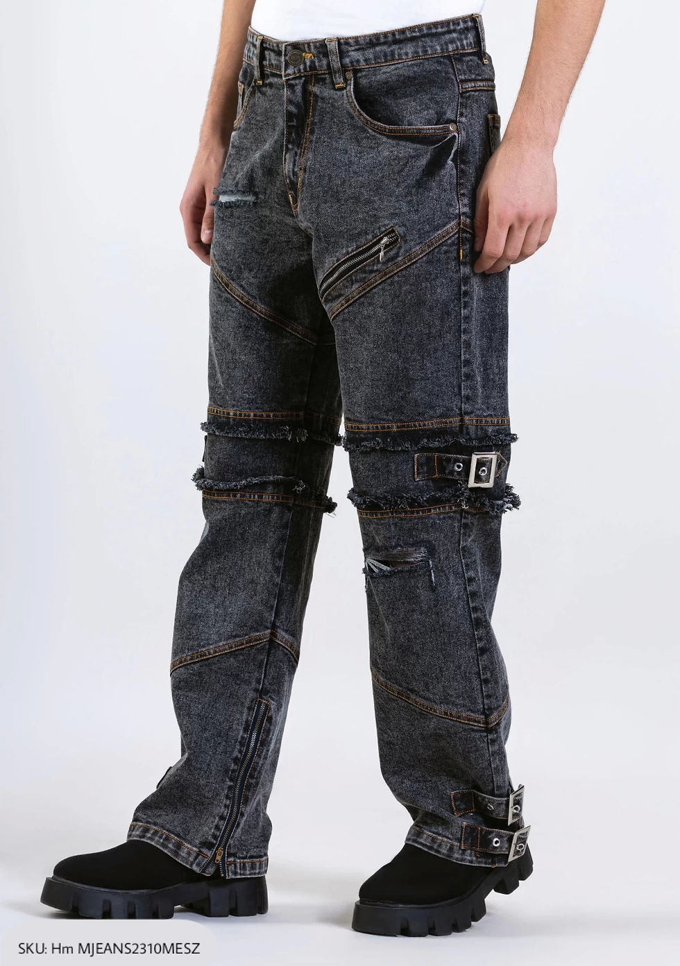 Thumbnail: Grey Wide Leg Men's Ultra Fashion Jeans