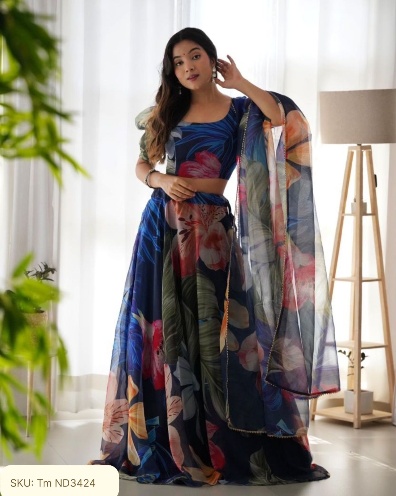 Graceful Organza Lehenga Choli Ensemble