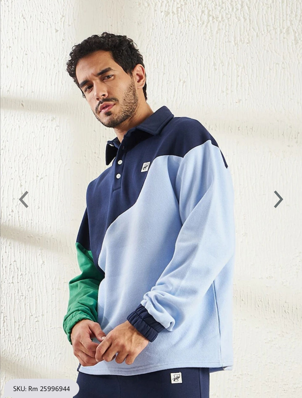 Thumbnail: Colourblocked Cotton Pullover Sweatshirt