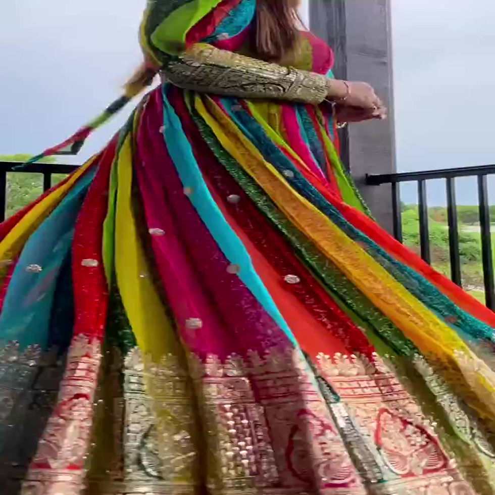 Thumbnail: Vibrant Elegance: Multi-Color Gown for All Occasions