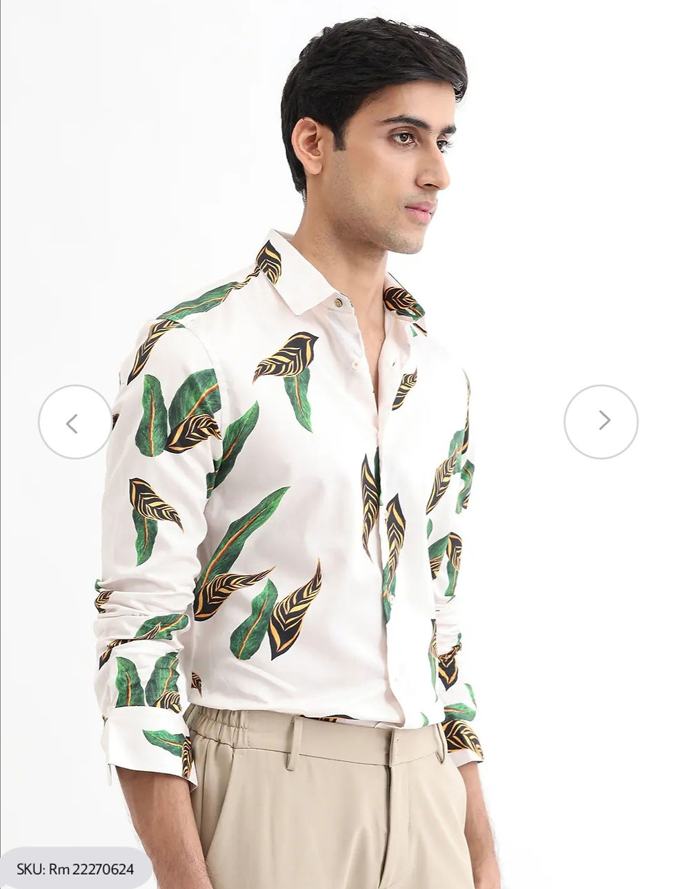 Thumbnail: Slim Fit Opaque Printed Cotton Casual Shirt