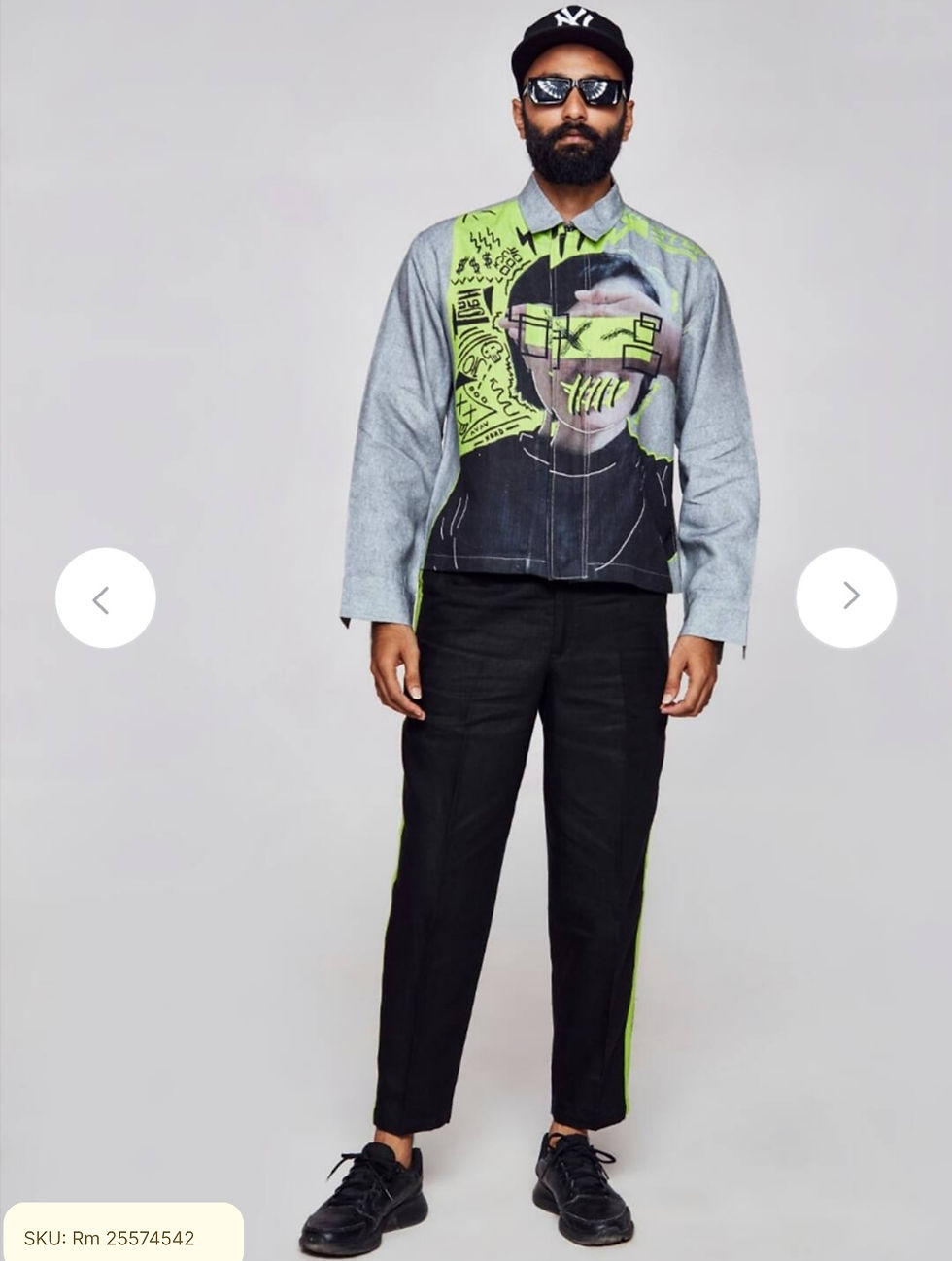 Thumbnail: Graphic Printed Linen Casual Shirt