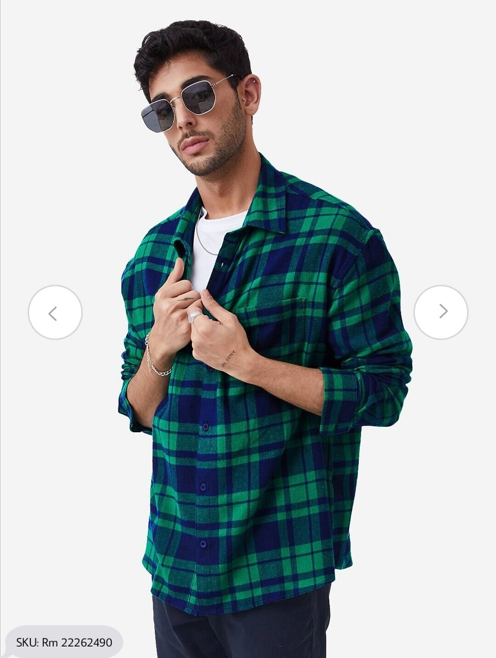 Thumbnail: Men Tartan Checks Opaque Checked Pure Cotton Casual Shirt