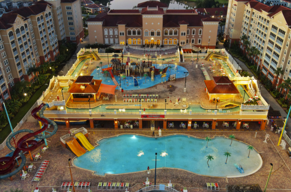 Westgate resort pool aerial view
