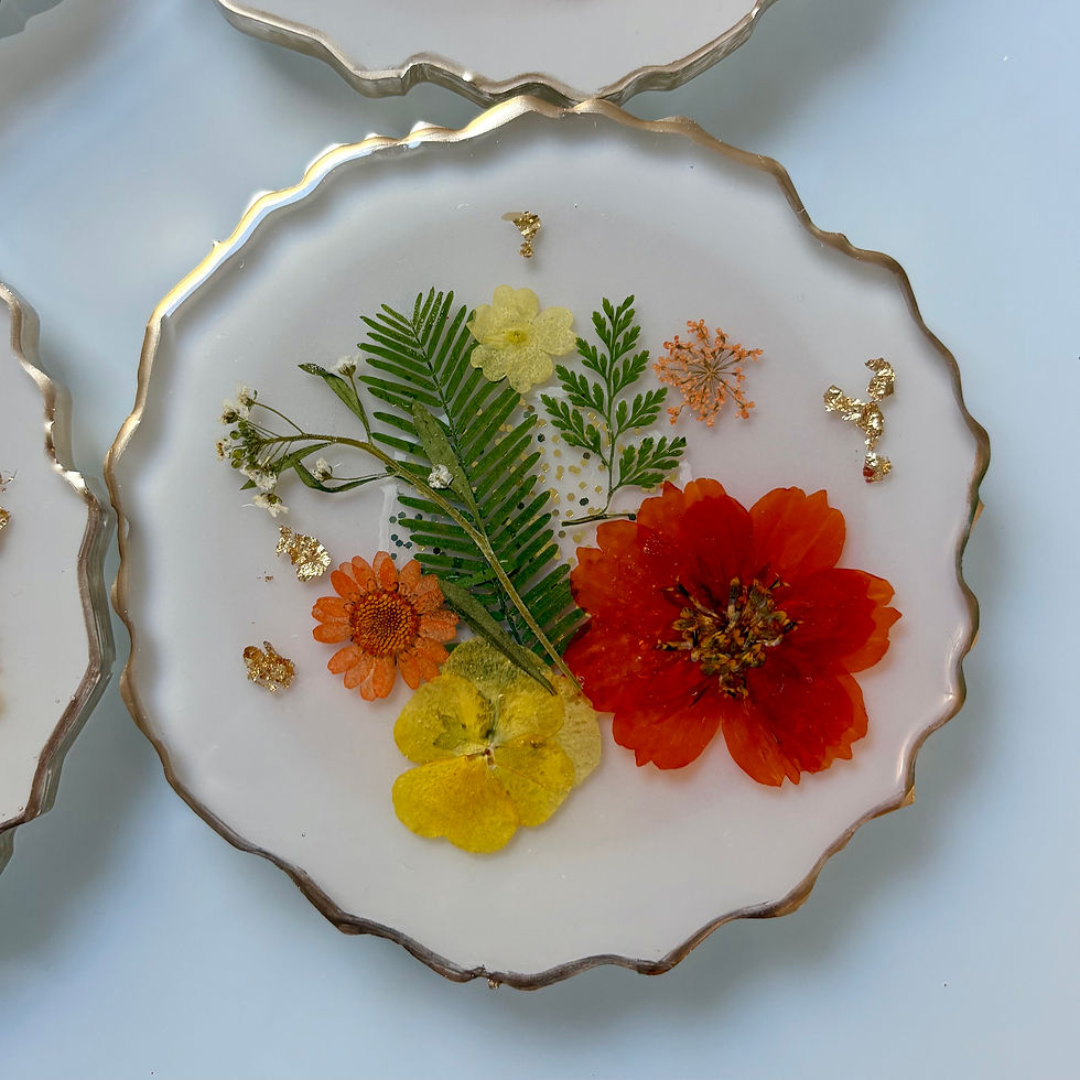 Thumbnail: C203094- Orange Floral Coaster set of 4