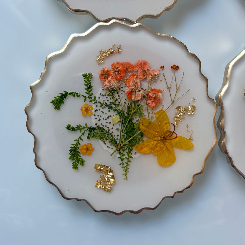 Thumbnail: C203094- Orange Floral Coaster set of 4