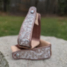 Rose Gold Slanted Engraved Stirrups