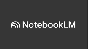 Logo do NotebookLM em branco com fundo preto