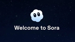 Logo do SORA em um fundo estrelado