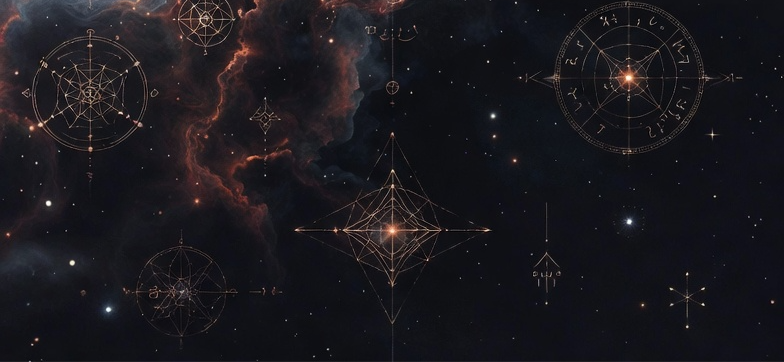mystical cosmic background reflecting different directions of inner work
