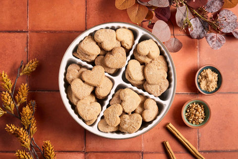 Stylized food photography of Romero Cookies in a kitchen setup for advertising campaign