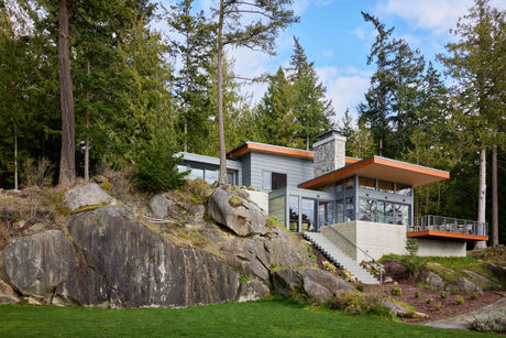 Modern home exterior in Seattle Washington with clean architectural design