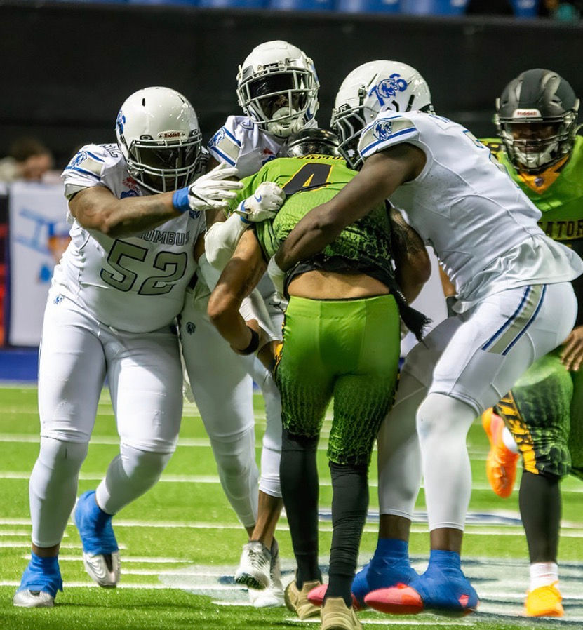 Columbus Lions in action with the Tri-City Rivergators